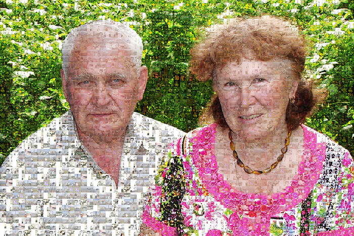 портрет фотомозаика на холсте портрет фотомозаика на холсте